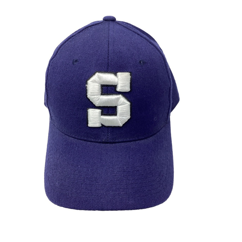 Vintage Penn State Wool ZEPHYR Z FIT Hat BIG "S" Embroidered White Blue 7 1/8